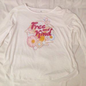 White T-Shirt with saying "Free and Kind"